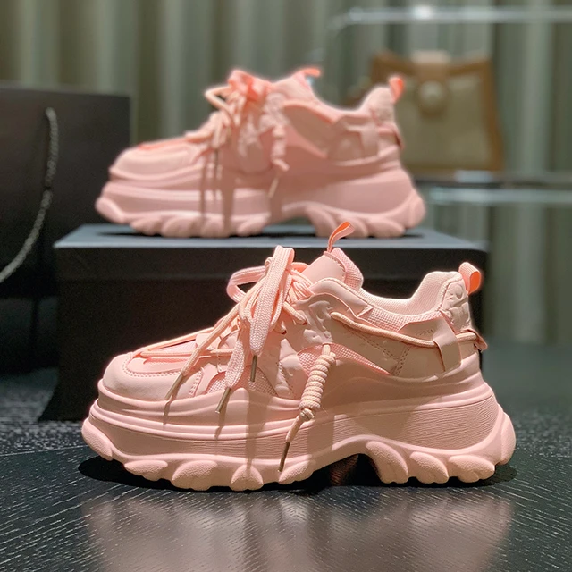 Elegant Women's Sneakers with Thick Bottom for Casual Comfort
