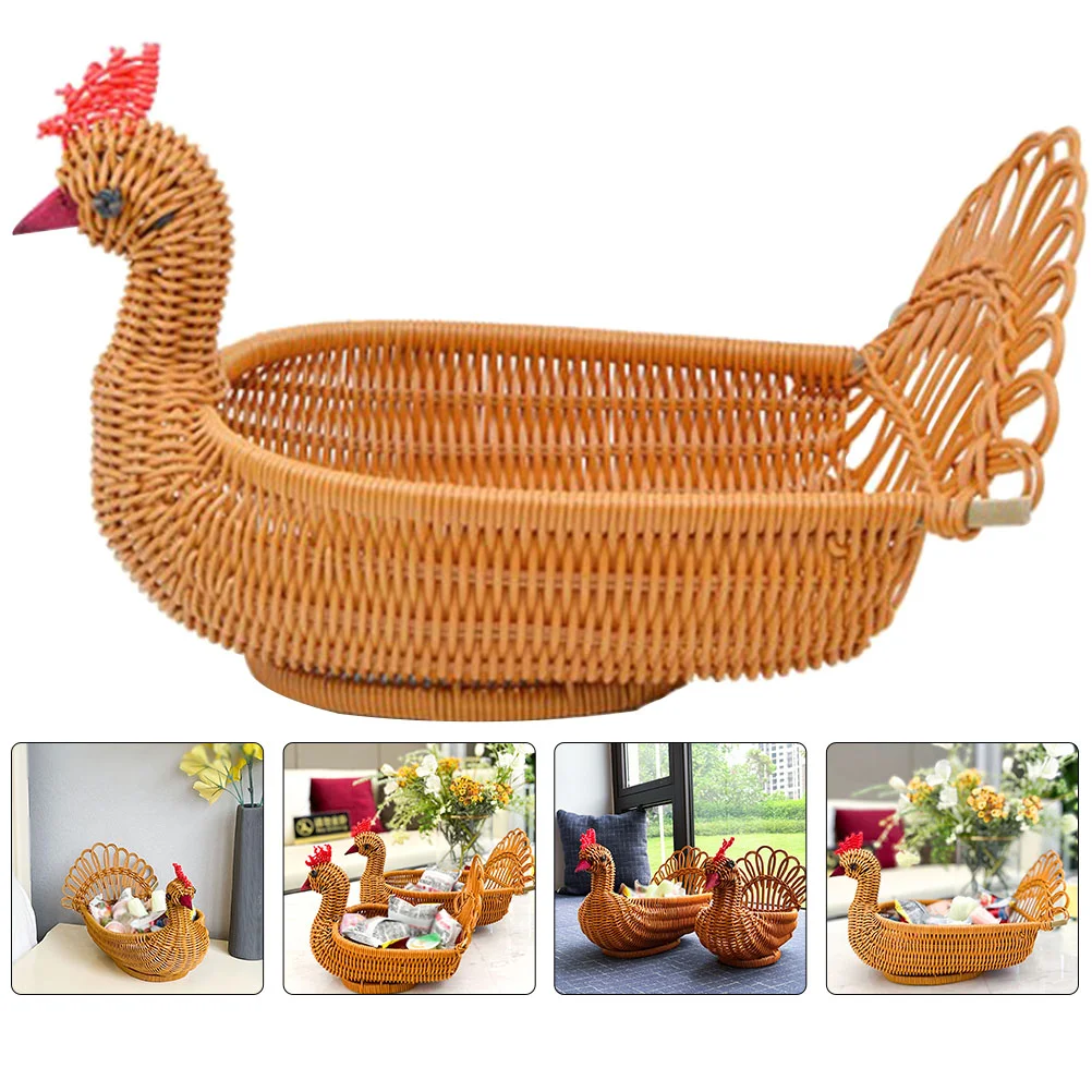 

Imitation Rattan Storage Basket Plastic Christmas Serving Trays Baskets for Gifts Empty Bread
