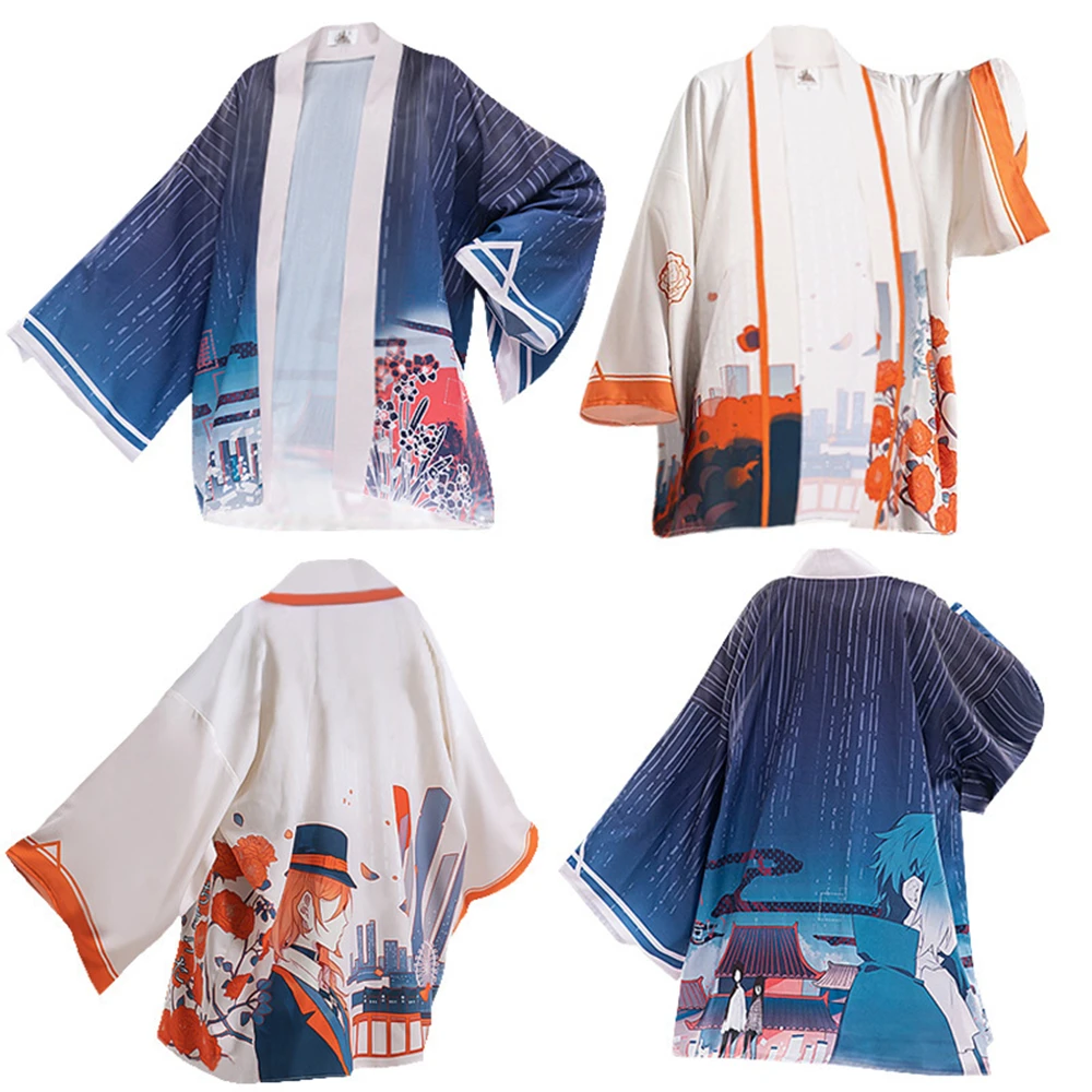 

Bungou Stray Dogs Nakahara Chuya Dazai Osamu Cosplay Yukata Kimono Cloak Sleepwear Men Women Haori Unisex Cardigan Coat Top