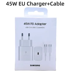 Samsung 45W Super Fast Charger - EU Certified Adapter - White EU Set