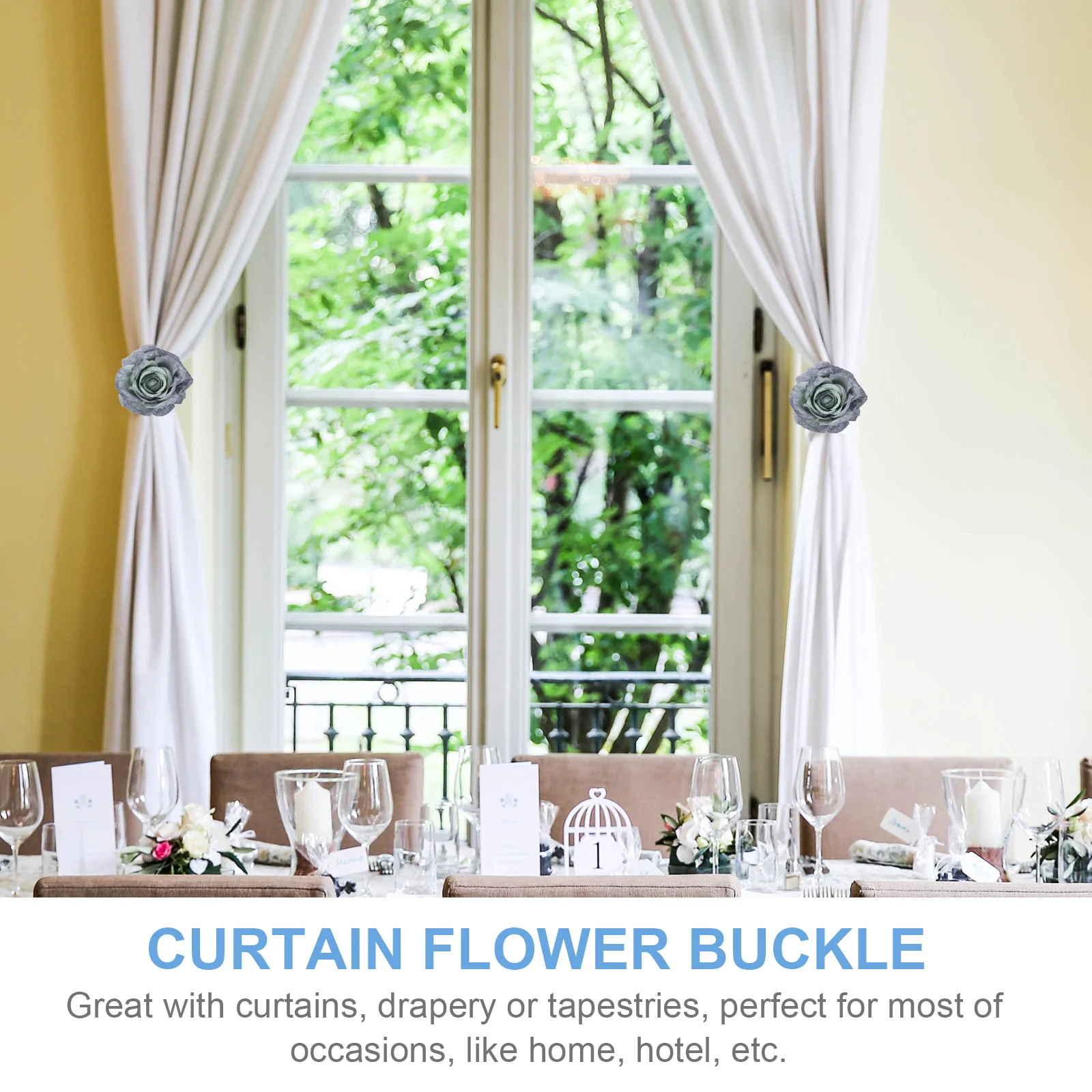Flower Curtain Tiebacks Clip Curtain Tie Back Modern Tieback Hooks Holder Decorative Draperies Holdback for Home