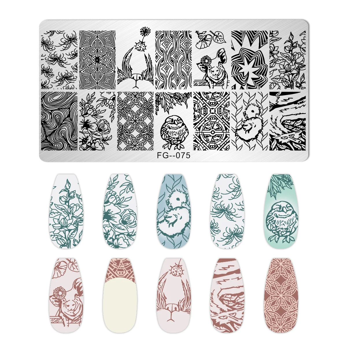 12*6cm Nails Cartoon Skull Image Nail Art Stamping Plates Halloween Festival Pattern Nail Stamp Templates Stencil Manicure Tool 2