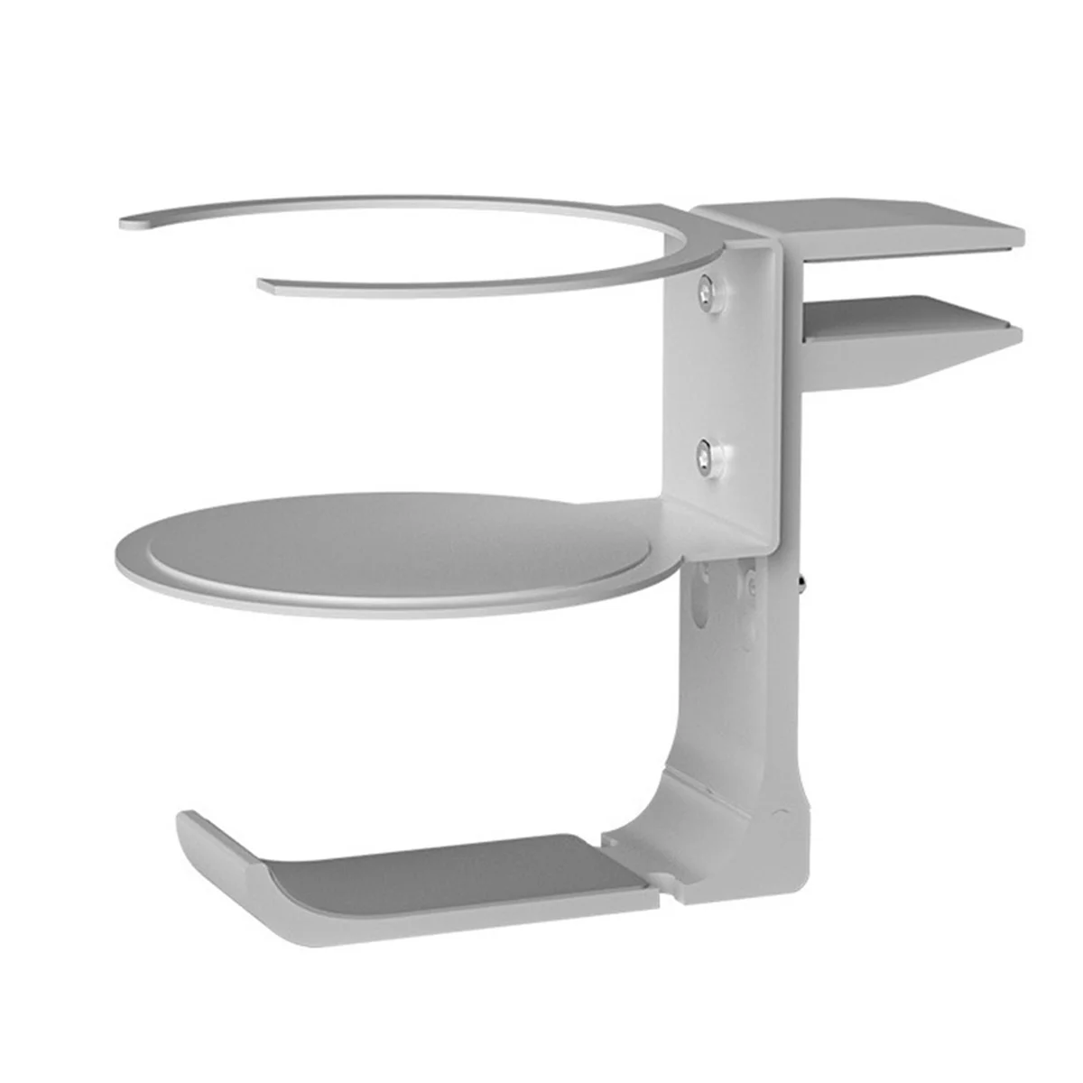 

Настольный держатель для чашки с зажимом, настольный держатель для чашки с защитой от протекания, двойной крючок для наушников, вешалка для наушников с держателем для напитков, серебристый