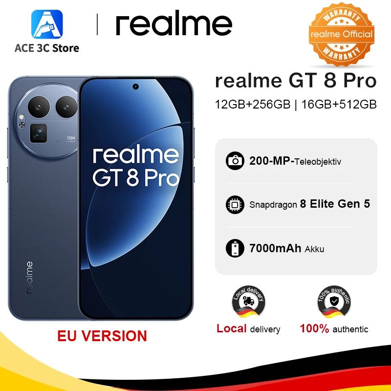 Europejska wersja telefona realme GT 8 Pro 5G z EU za $766.75 / ~2977zł