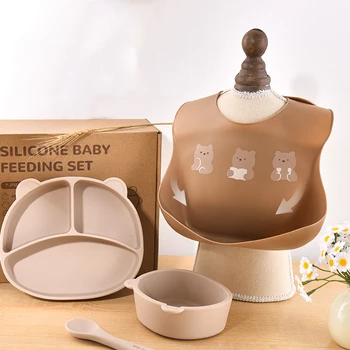 1PC Baby Lunch Apron Toddler Silicone Bibs Baby Kids Girl Boys Waterproof Saliva Cartoon Feeding Bib baby Silicone Bib Aprons