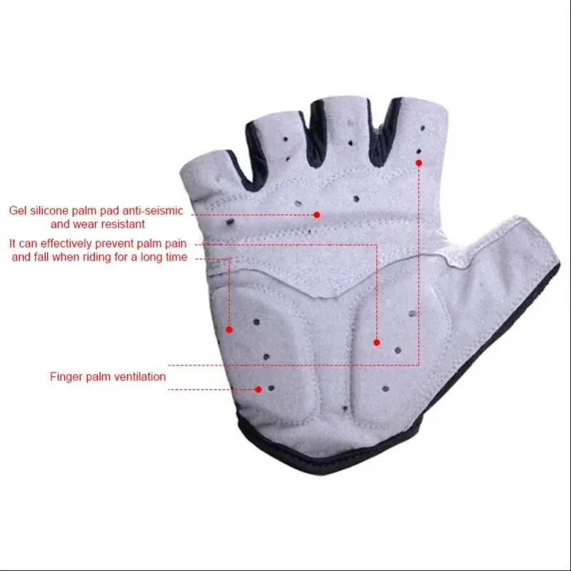 Half Finger Cycling Gloves Men Women Anti Slip Shock Breathable Summer Bicycle Gloves Fingerless Sports Gym Training Bike Gloves 3