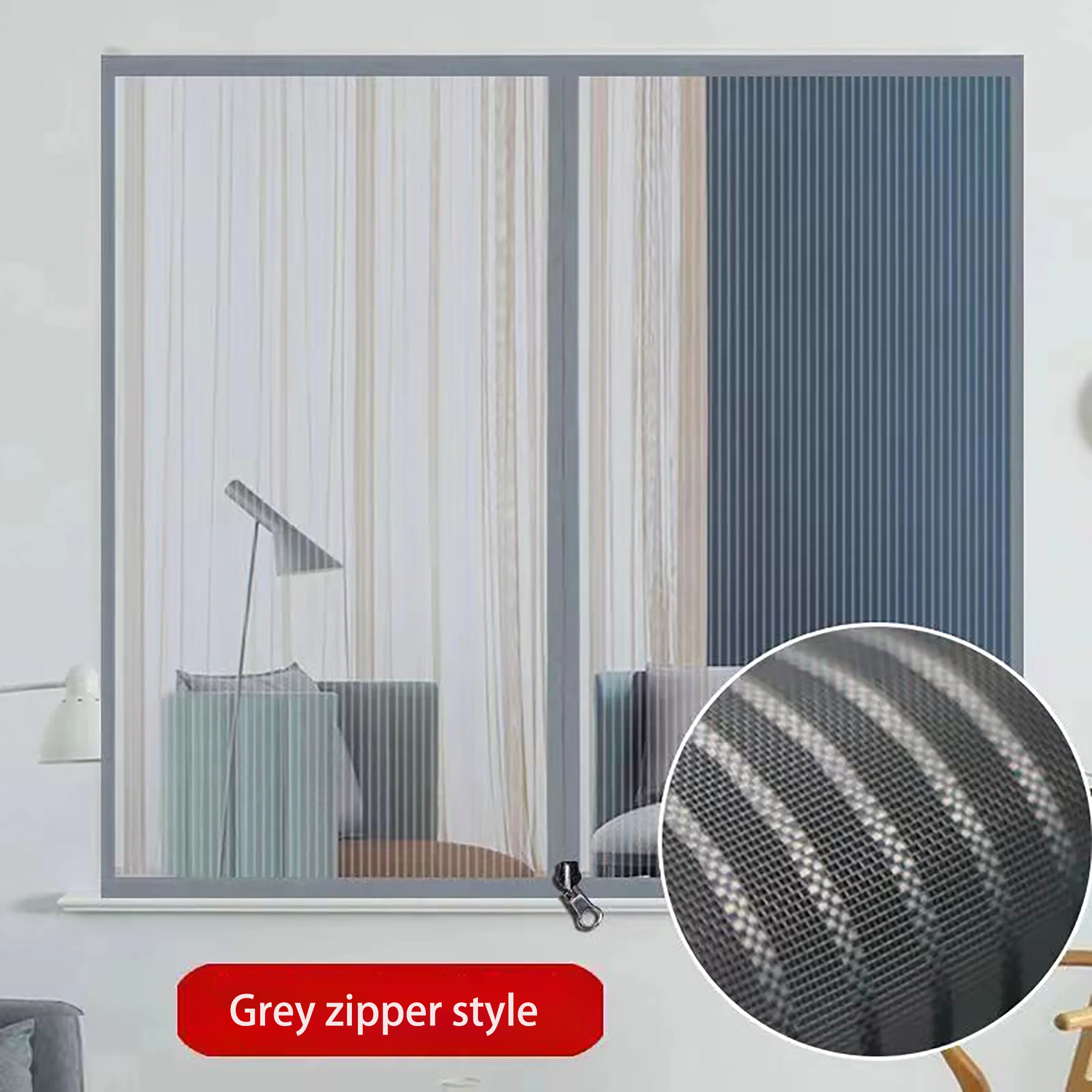 Zipper style diamond mesh mosquito net, door curtain, screen window, physical mosquito proof, multiple sizes can be customized