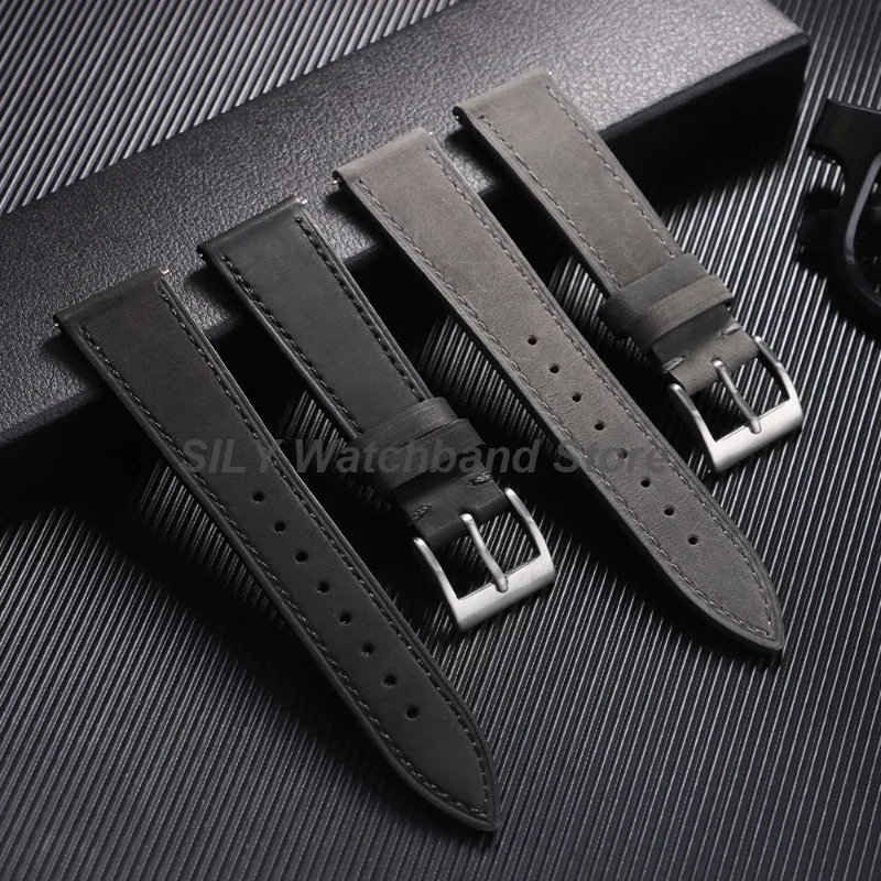 Vintage Retro Calfskin Leather Quick Release Watch Band - Universal