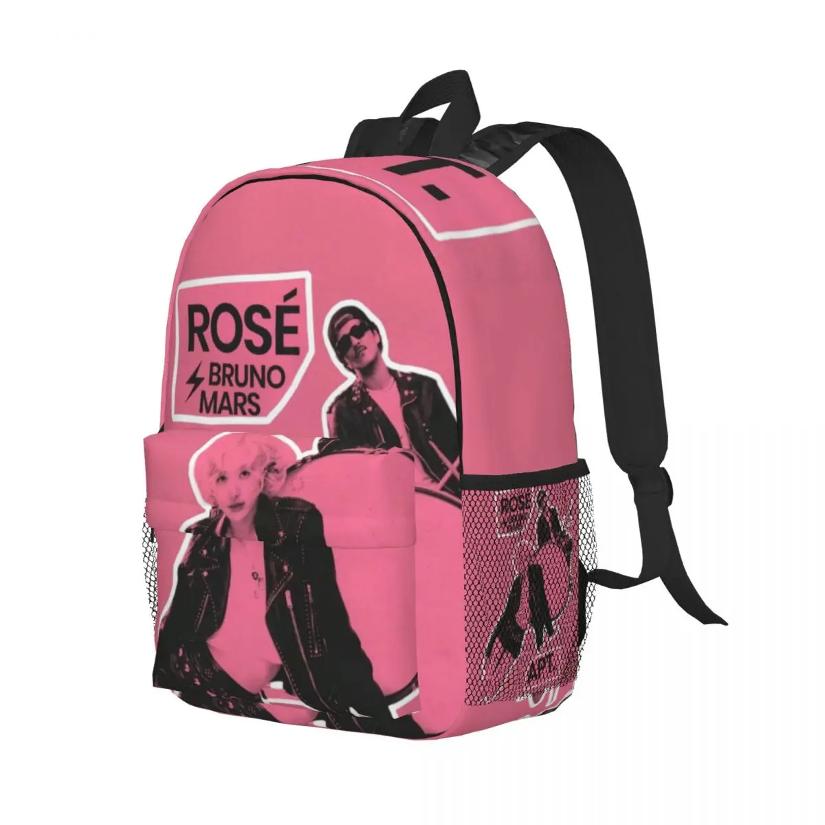 A-APT ROSE-Bruno Mars New Fashionable Pattern School Bag Print Lightweight Backpack 15inch 2