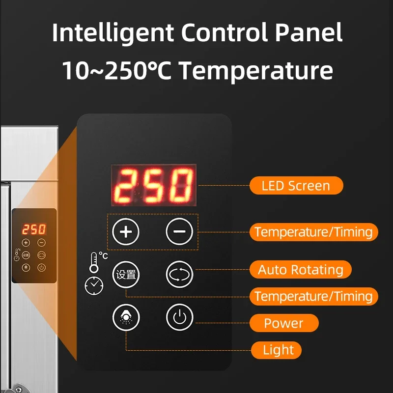 Microwave And Hot Air Convection Large Size High Efficient Digital Display Oven for Roasting Duck Chicken Lamb 4