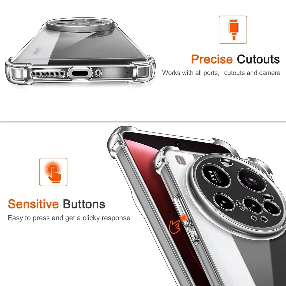 Silicone Soft Shockproof Clear Phone Case Cover
