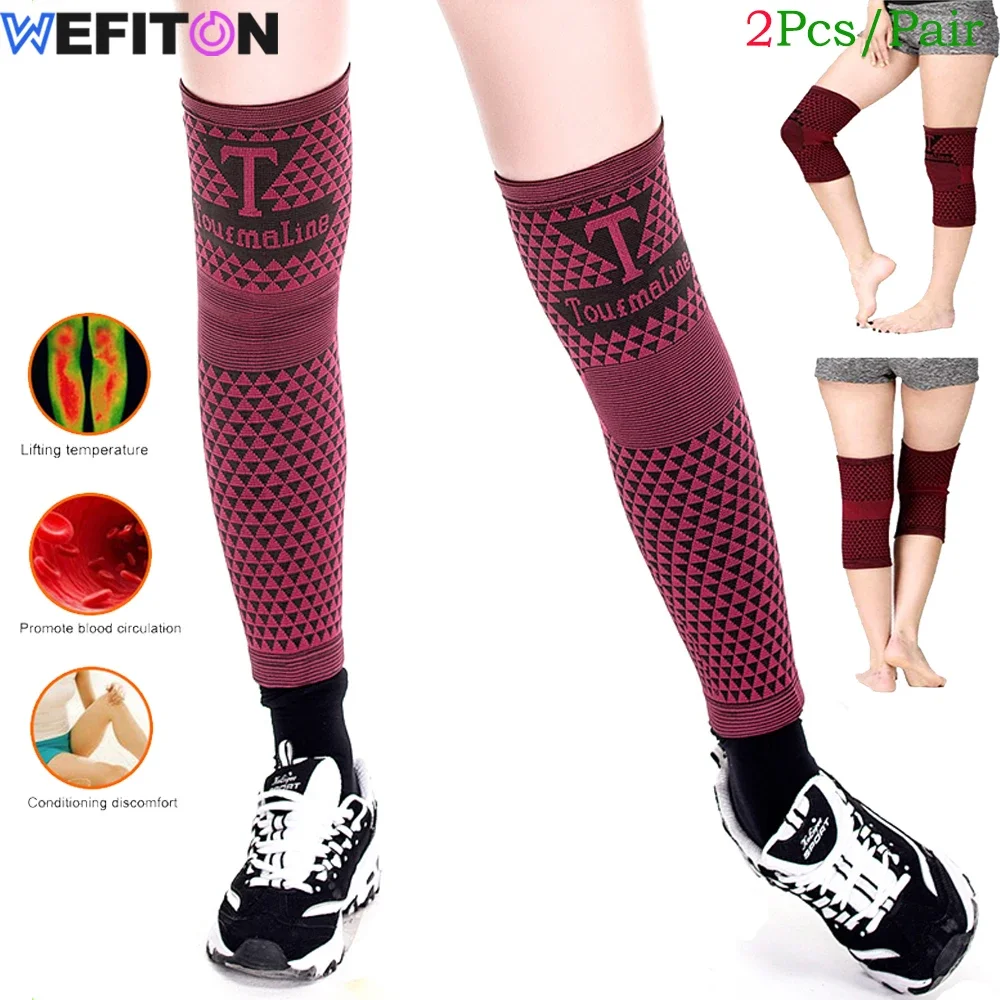 

1Pair Tourmaline Health Knee Support Brace - Legs Sleeves Arthritis Injury Gym Sleeves Elasticated Bandage Pads Charcoal Knitted