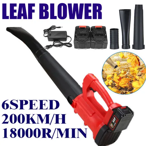 PORIYA 2800W 21V Cordless Leaf Blower Handheld 6-speed Garden Cleaner Tool with Battery