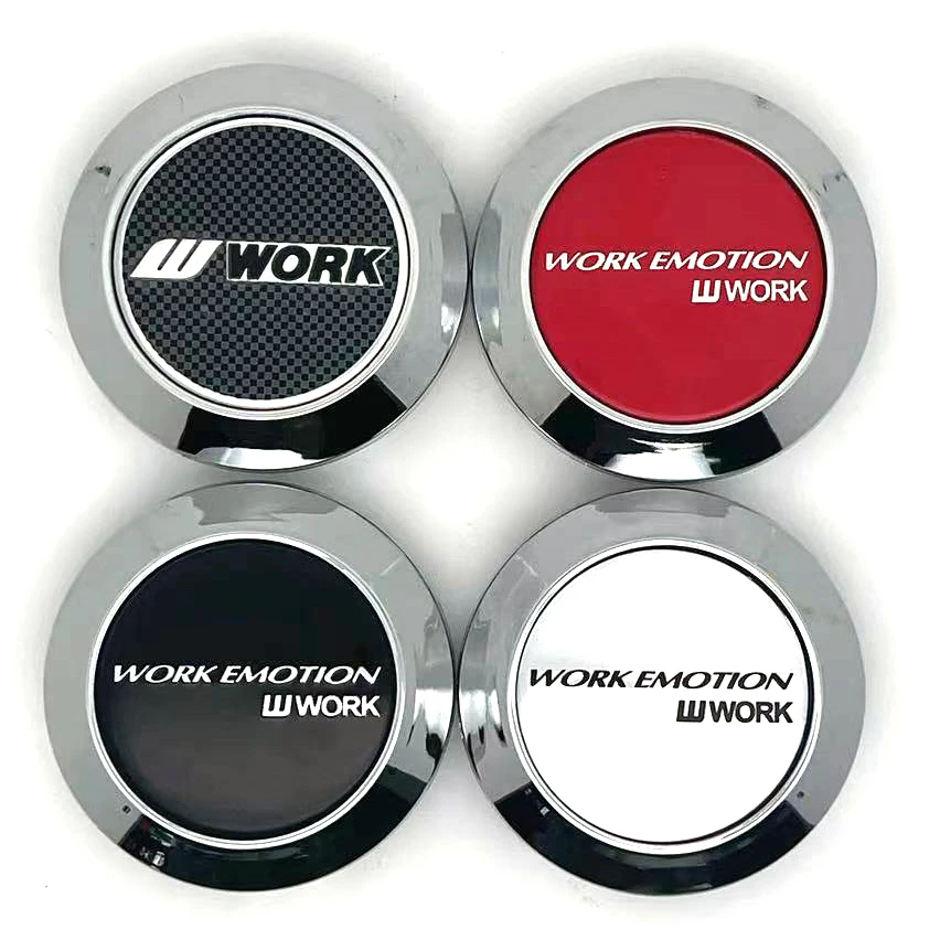 4PCS/Lot 64MM Car Wheel Center Cap Emblem Sticker For Work emotion Racing Wheel Cover Protector Hub Cap Sticker car wheel hub covers