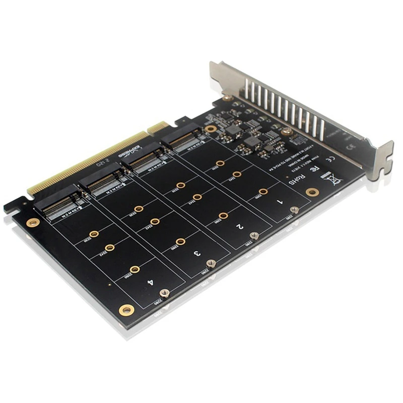 Новый адаптер с 4 портами Nvme на PCIE M.2 NVME Pcie X16 4x32 Гбит/с M ключ жесткий диск конвертер