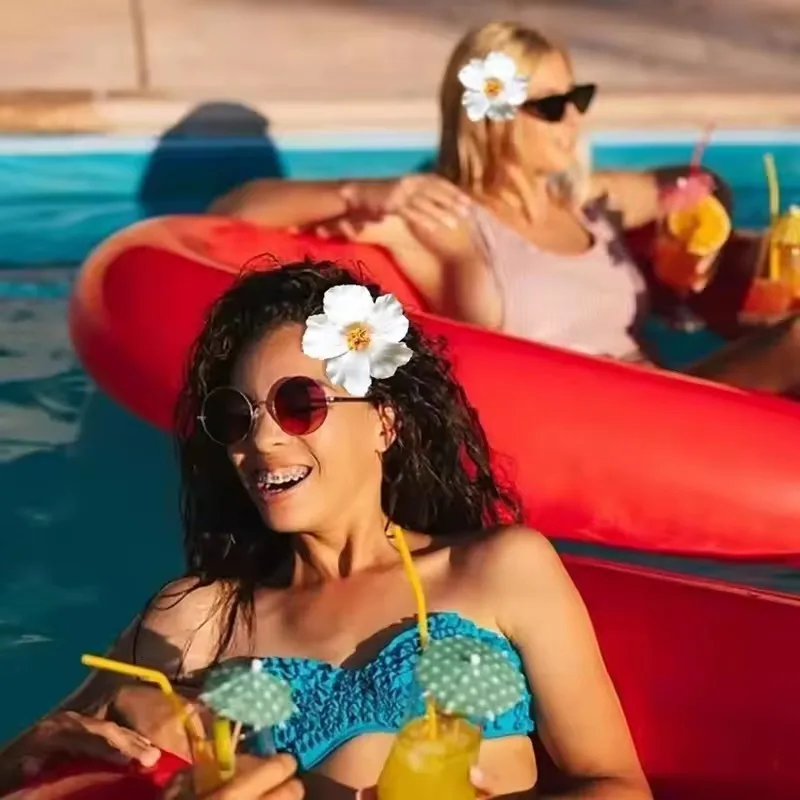 5/10Pcs 10cm Hibiscus Flower Hawaiian Party Summer Beach Birthday Table Decoration Wedding Artificial Flower DIY Hair Decor Gift