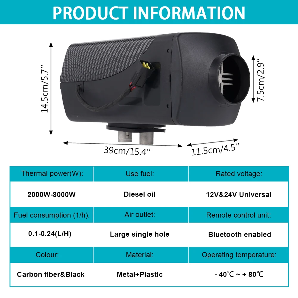 2-8KW 12V&24V Diesel Heater bluetooth App & Remote Control Automatic Altitude Adjustment Air Heater For RV Trailer Camper Van diesel heater