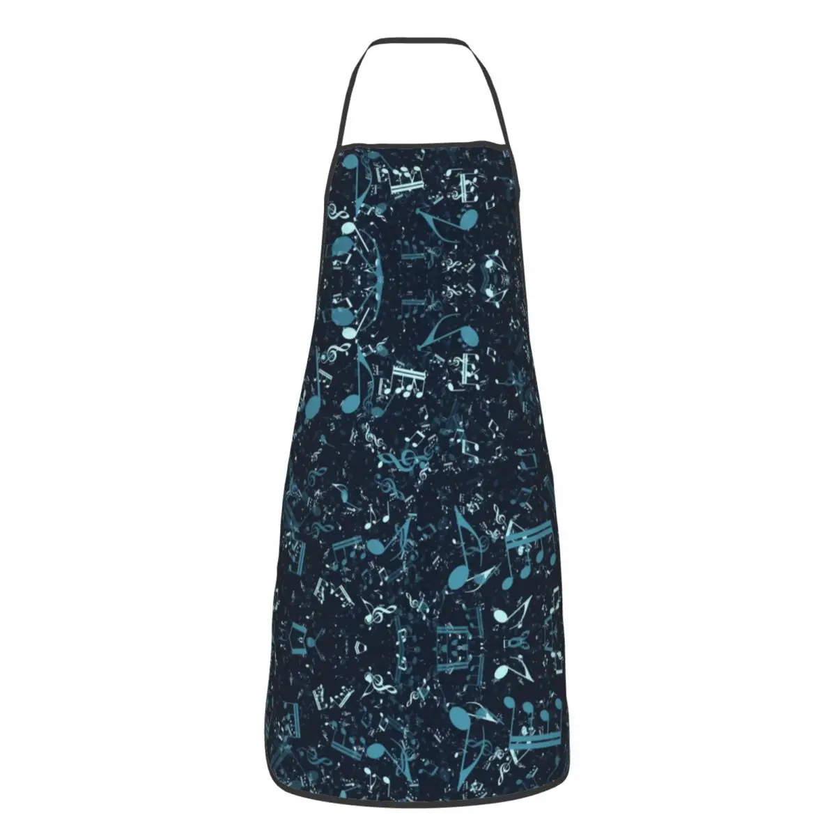 

Unisex Blue Colored Music Notes Pattern Bib Apron Adult Women Men Chef Tablier Cuisine for Cooking Kitchen Painting
