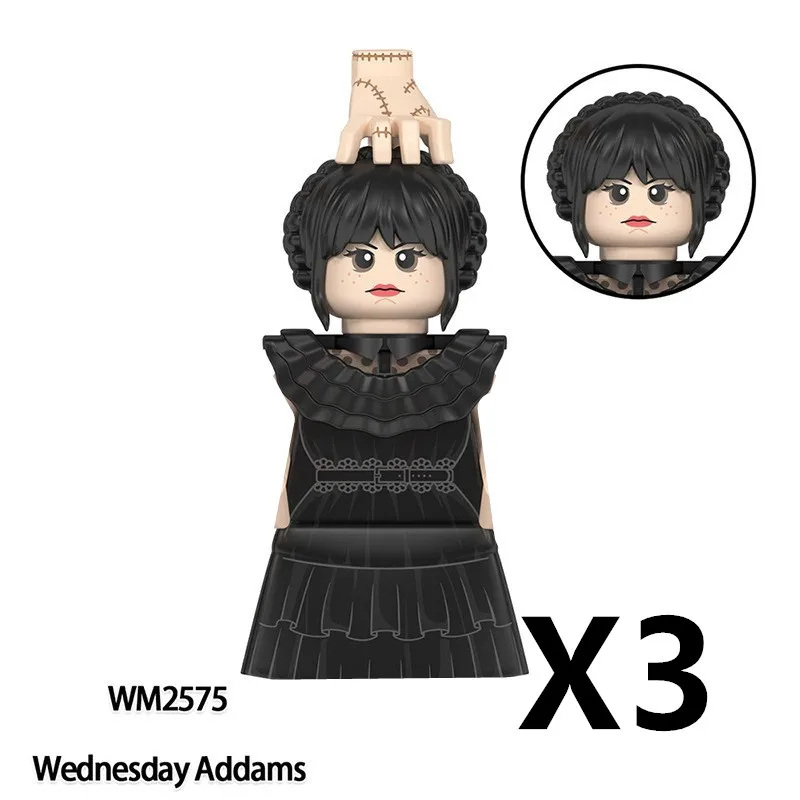 KF1897 WM2575 Wednesday Addams Movies Anime WM Blocks Bricks Mini Action Toy Figures Kids Educational Assemble Toys Dolls Gifts 5