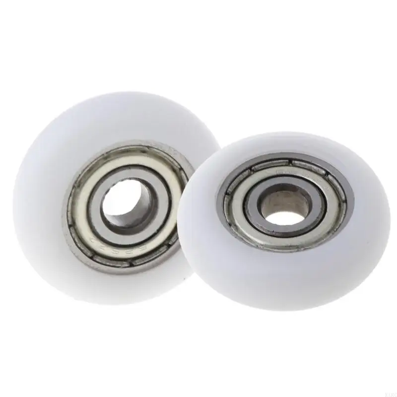 KXRC 10 Pcs 5x23x7.3mm Nylon Plastic Carbon Steel Bearings Pulley Embedded Gro