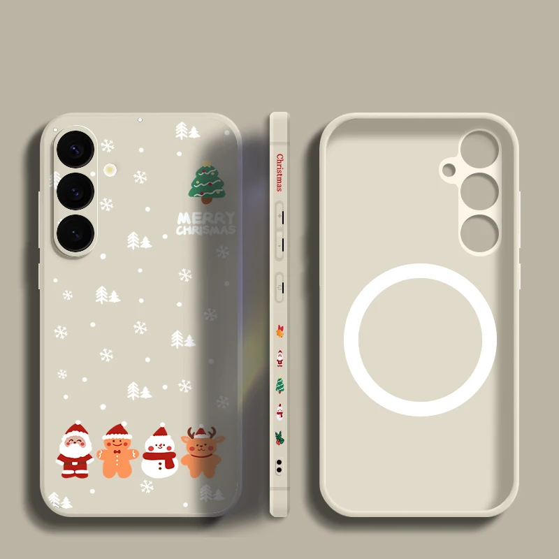 Festive Christmas Tree Magnetic Case with Magsafe Wireless Charging Compatibility and Lanyard - Soft Cover