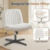 Cross Legged Office Chair, Armless Wide Desk  No Wheels, Modern Home Desk Chairs Swivel Adjustable 4