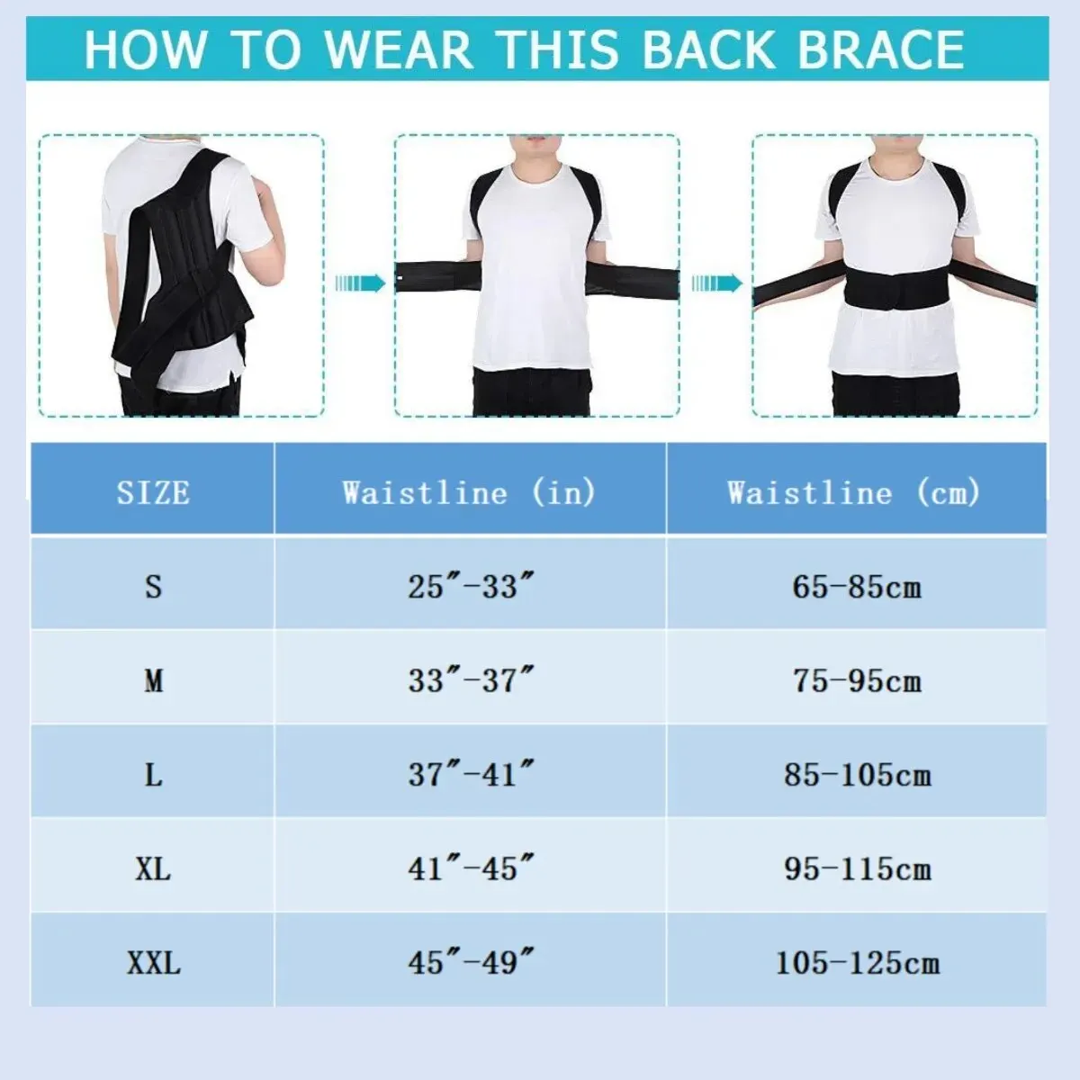 Posture Corrector Back Brace Lumbar Support Shoulder Support for Pain Relief Unisex