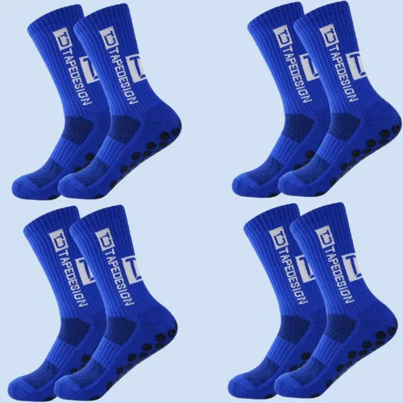 4 Pairs/lot Of New Anti Slip High Quality Men Football Socks With Mid Calf Anti Slip Football Sports Bike Sports Men's Socks
