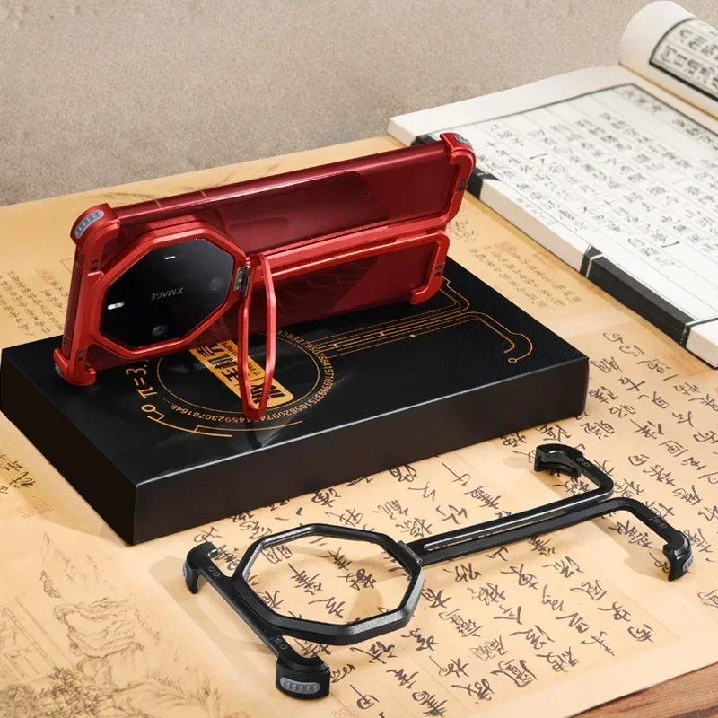 Eary for Huawei Mate 60 RS Ultimate  Phone Case With Stand Ultra-Thin Protective Cover Metal Back Case with Camera Lens Stand