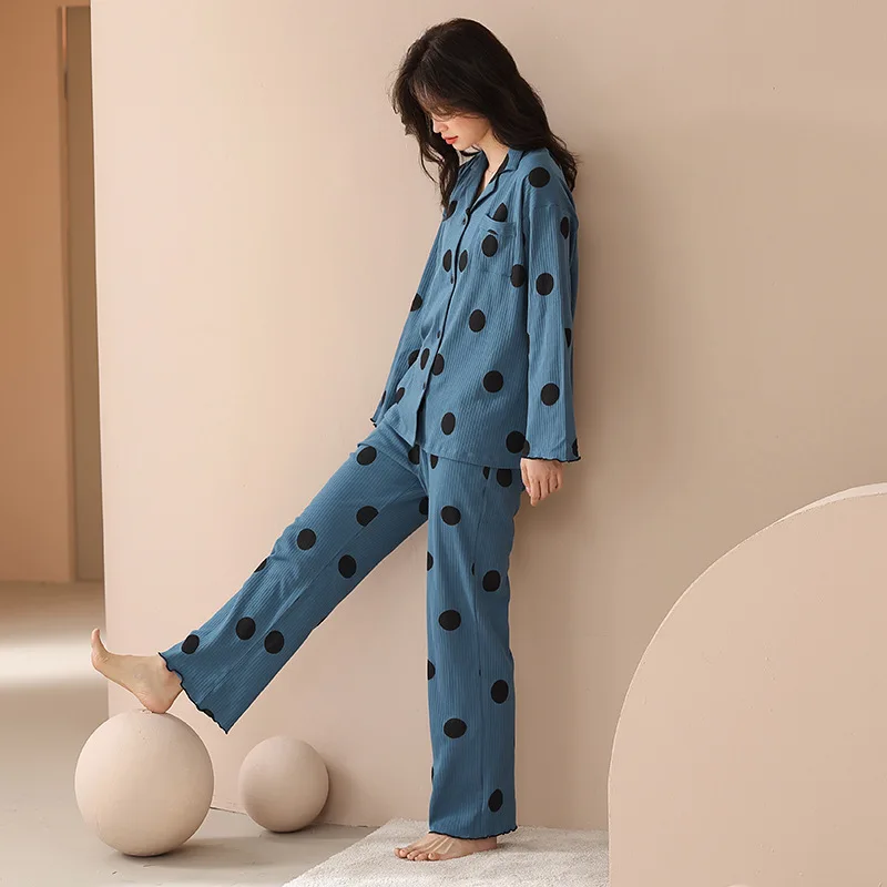 SXTHAENOO New Women Home Wear Spring Autumn Long Sleeved Women Pajamas Set Casual Loose Pyjamas Sets Cotton Leisure SleepwearSet