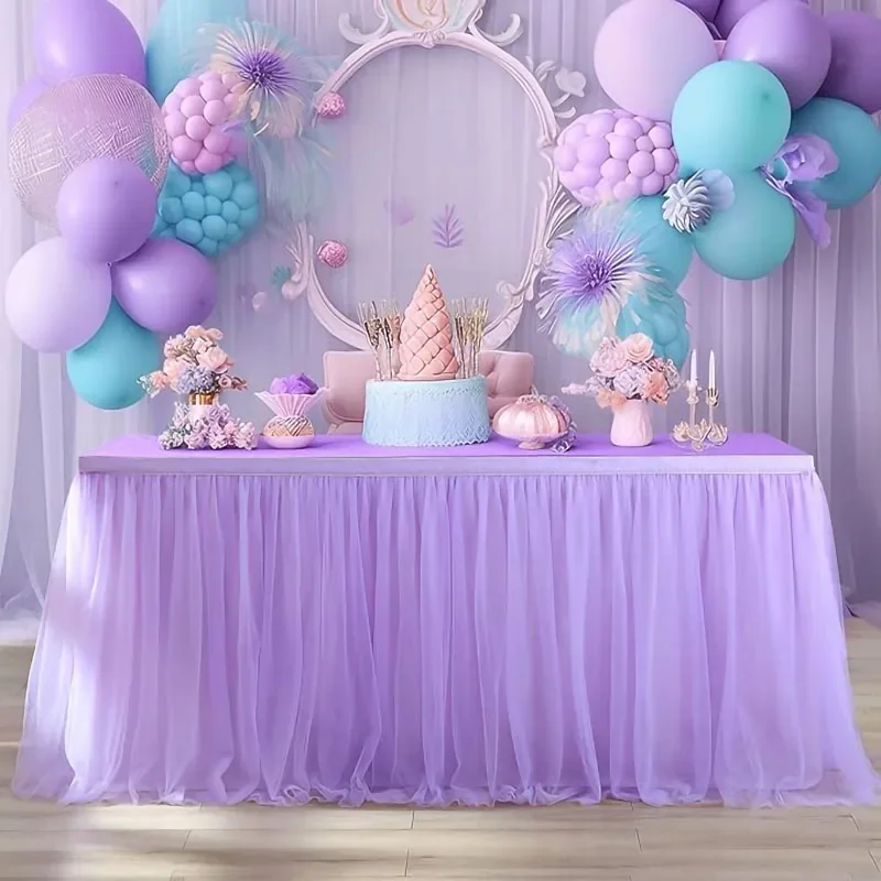 6/9/14FT Table Skirts Birthday Tulle Table Skirting Wedding Party Tutu Tulle Skirt Baby Shower Wedding Party Home Decor