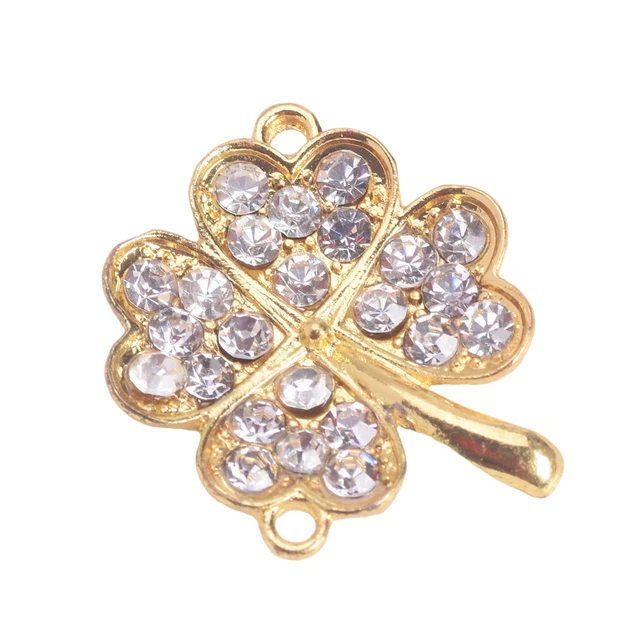 Magnetic Rhinestone Brooch/Pin 3 Leaf Clover Design Lavender Pink  Rhinestones