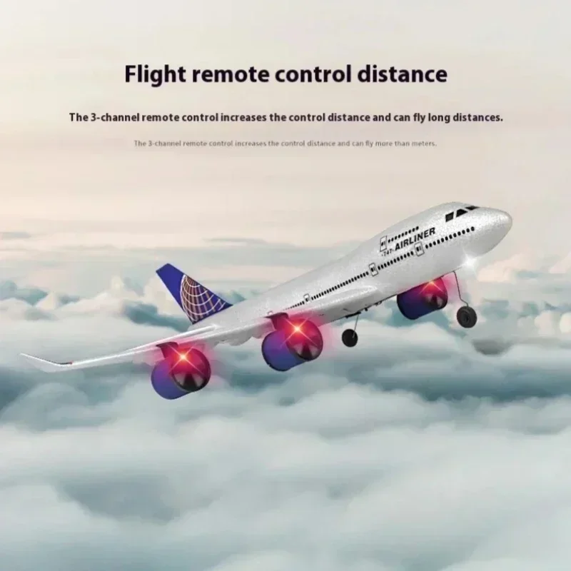 Remote Control Aircraft A380 Aircraft Boeing 747 Fixed Wing Foam Aircraft Model Aircraft 3-Channel Glider Model Kids Xmas Gift 5