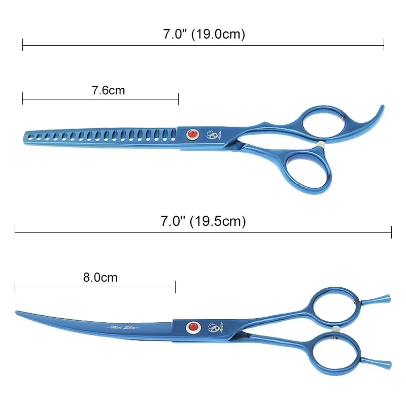 7 inch Meisha Dog Grooming Shears Set Comb Forceps Japan Steel Pet Cutting Scissors Thinning Curved Clippers Dog Supplies B0025A