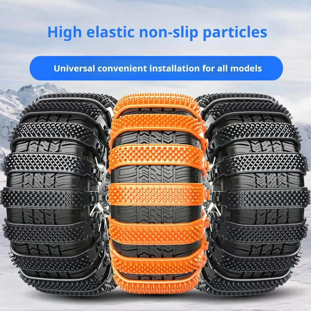 1/10Pcs Tire Snow Chains Anti-Slip Tire Chain Universal Car Snow Chains for SUVs Trucks Emergency Adjustable
