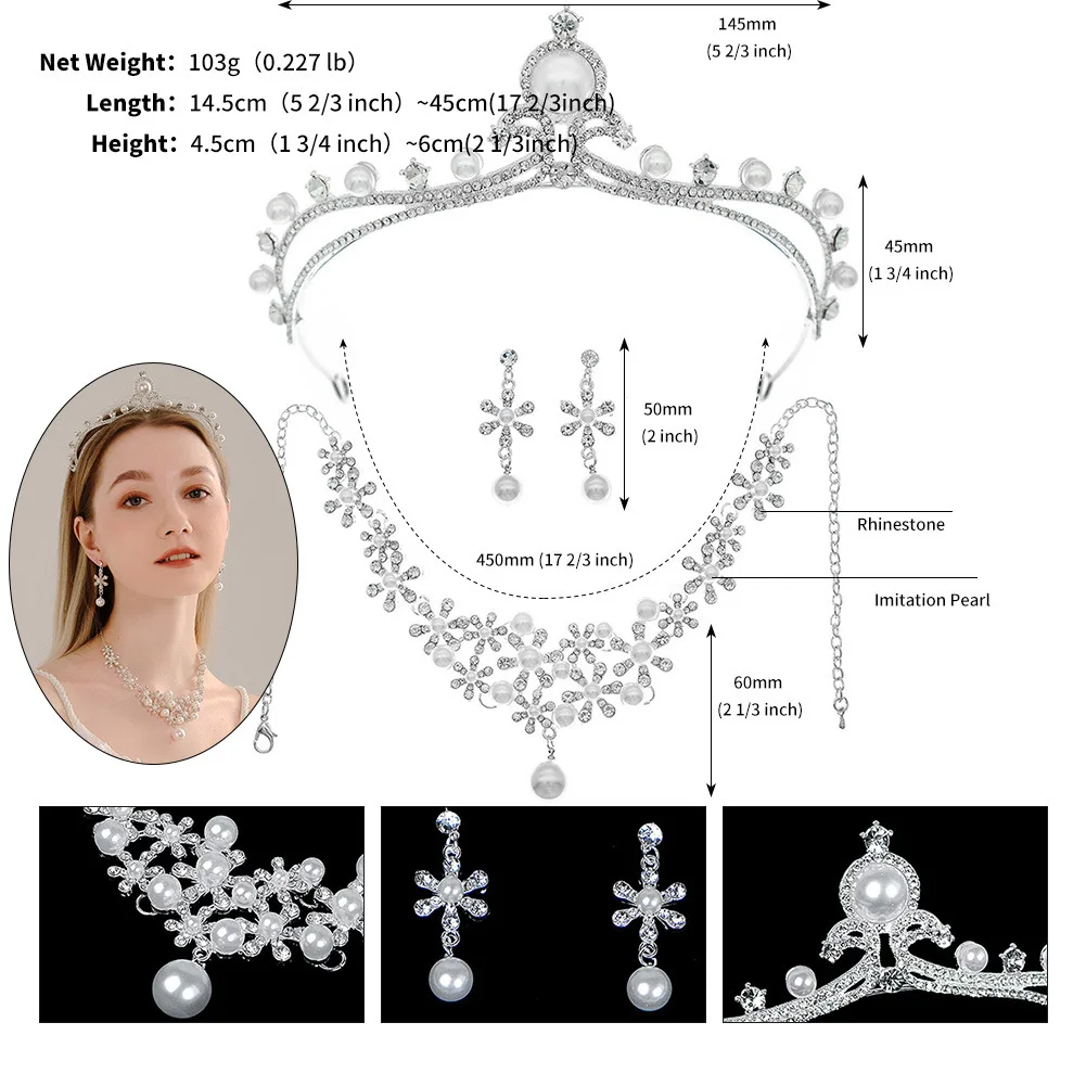 Crown Tiaras Set Headbands Headpiece Crystal / Rhinestone Alloy Wedding Party / Evening Retro Sweet With Necklace Earrings Set