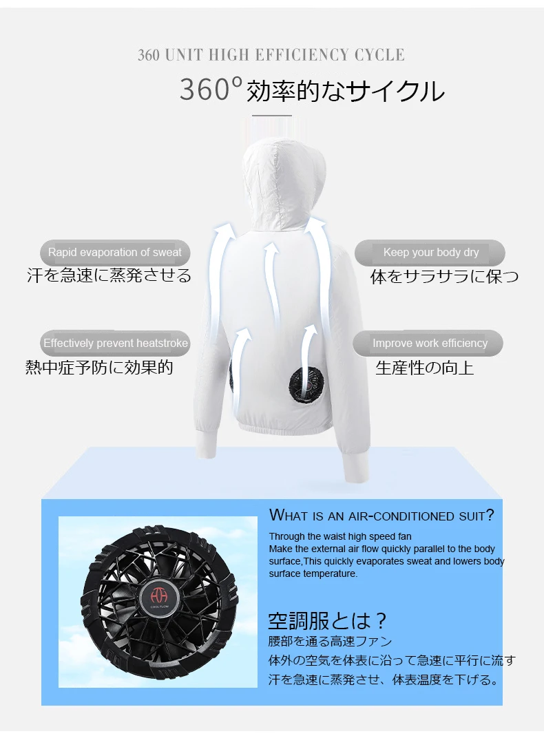 cooling jacket | air conditioning jacket | fan cooling jacket | cooling jacket for summer | kawaii | japan | korea | japan trend shop | korea trend shop
