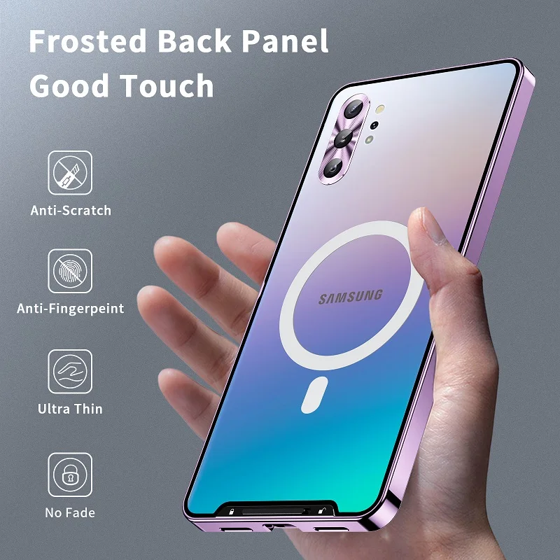 Luxury Metal Case For Samsung Galaxy Note 10 Plus 20 Ultra Magnetic Ultra hin Shockproof Wireless Charging Cover Case Bag Coque