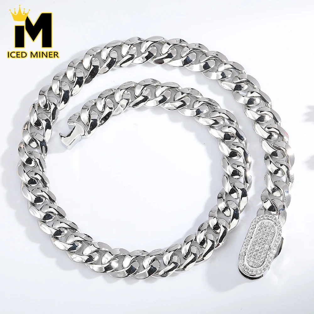 

12mm Bling Iced Out Cuban Link Chain Necklaces for Men Women Shine Miami Chain Hip Hop Jewelry Free Shipping