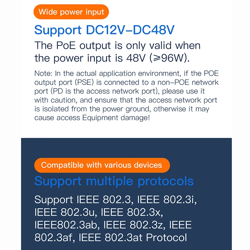 Vonets Poe Mini Interruptor Divisor Hub Desviador Portas Habitação de Metal Monitoramento de Segurança Vsp500 Gigabit - Imagem 5