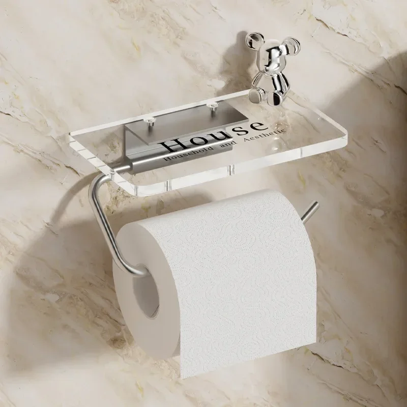 

Toilet storage rack without punching toilet paper box acrylic tissue rack toilet paper roll storage rack bathroom tissue holder