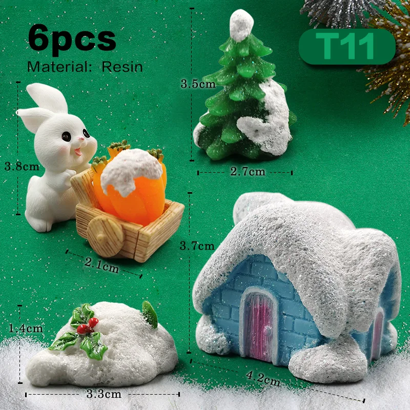 Halloween Christmas Easter White Rabbit Figurine DIY Home Decor Miniature Fairy Garden Dollhouse Decoration Accessories