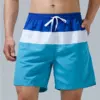 Trendy Color Block Pattern 3d Print Men Women Swim Trunks Quick Dry Drawstring Beach Shorts Men's Pants Swimwear Beach Short 4
