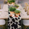 Cow Print Table Runner Farm Black White Cowhide Tablecloth Parties Western Barnyard Cowboy Themed Birthday Home Kitchen Decor 2