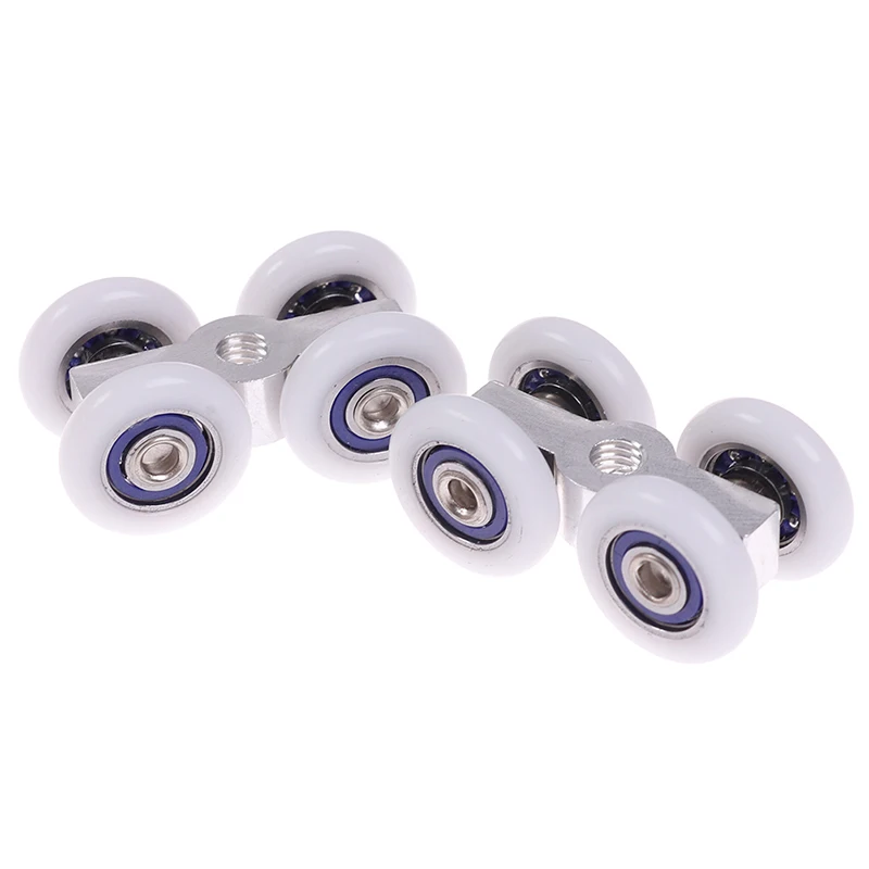 2Pcs Shower Room Copper Four-wheel Hanging Pulley Roller For Bathroom Glass Slide Door Waterproof Bearing Crane Toilet Door