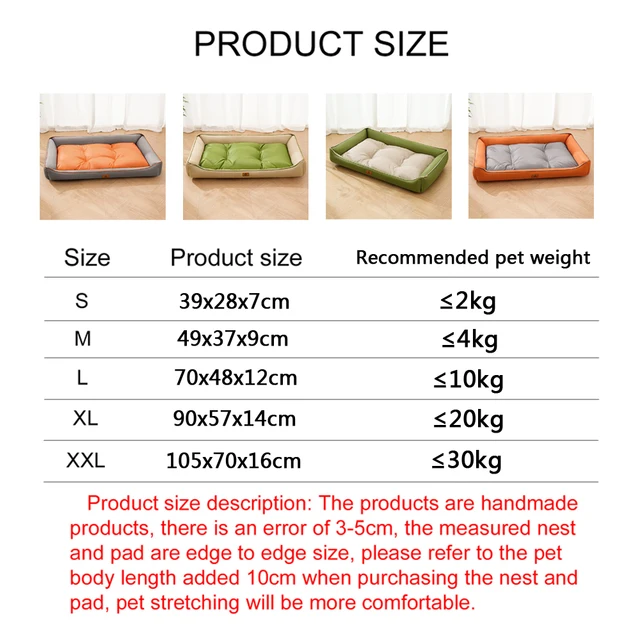 Large Cat Sofa Mat Full Filling All Seasons Comfortable Waterproof Square Medium Dog Bed Color-blocking Small Dog Kennel House 6