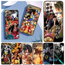 

Hot Anime One Piece Luffy For Samsung Note 20 Ultra 10 Pro Lite 9 8 F52 F42 F22 M21 M60S M62 M31 M12 M32 Black Phone Case Capa