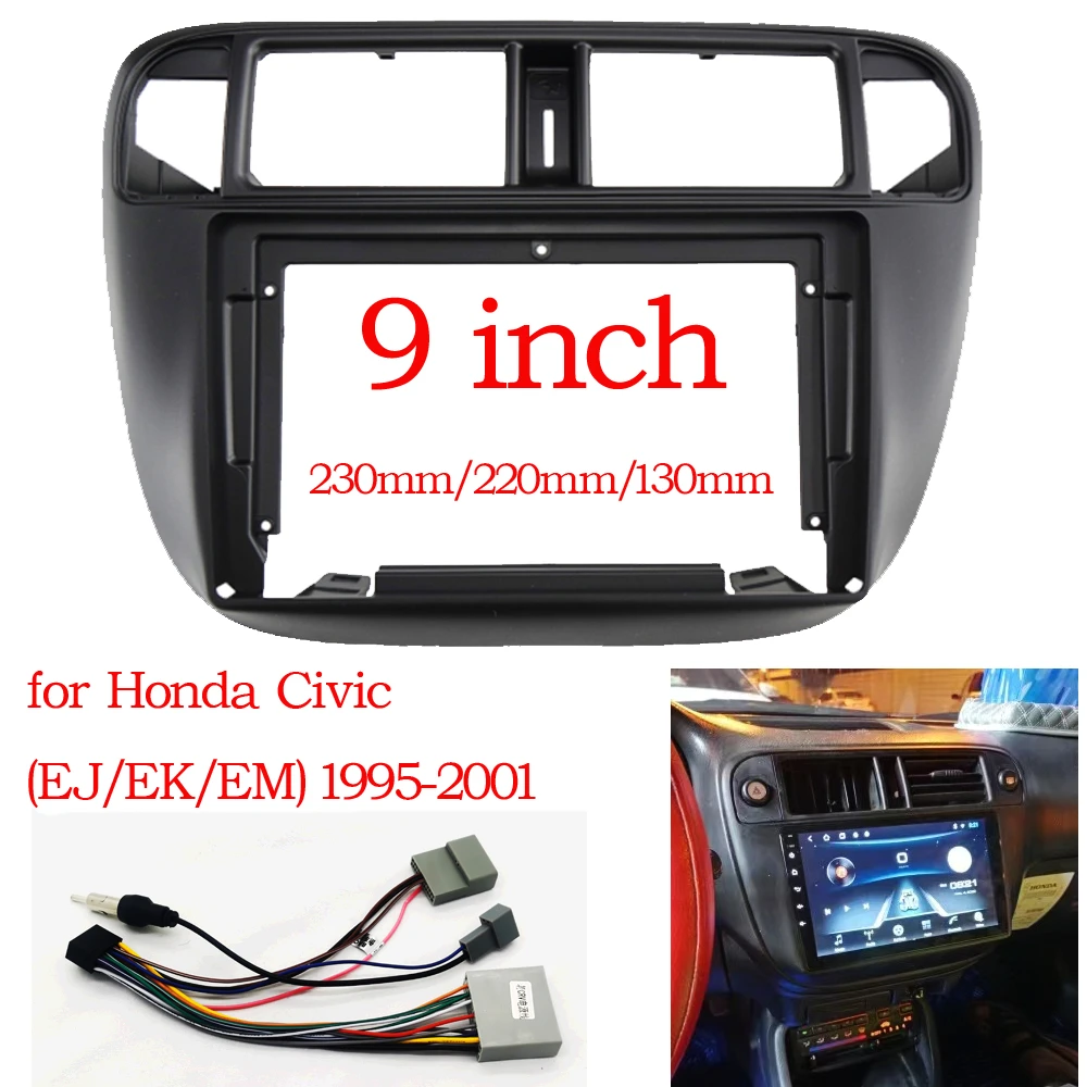 9 Inch Car Fascia Radio Panel For Honda Civic (ej/ek/em) 19952001 Dash Kit Install Adapter