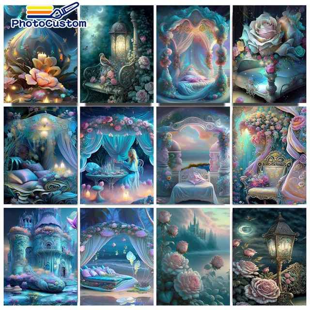 Paquete De Pinturas Al Óleo De Flores Para Colorear Por Números, Lienzo De  50x70, Artesanías Para Adultos, Trabajo De Artesanía Al Por Mayor -  Paquetes De Pintura De Cuadros - AliExpress