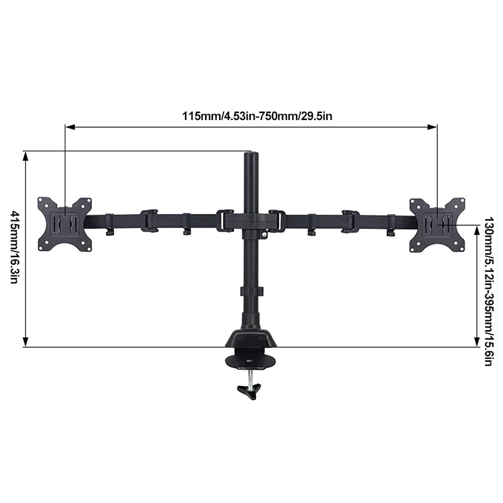 Full Motion Dual Monitor Desktop Stand Suporte de 360 Graus Base de Fixação Braço de Montagem do Monitor Lcd para Tela de Computador 1732 - Imagem 5